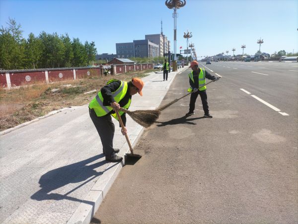 陈巴尔虎旗城市管理综合行政执法局环境卫生大整治助力创城不停歇